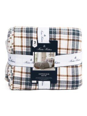 BROOKS BROTHERS Cotton Plaid Quilt Set